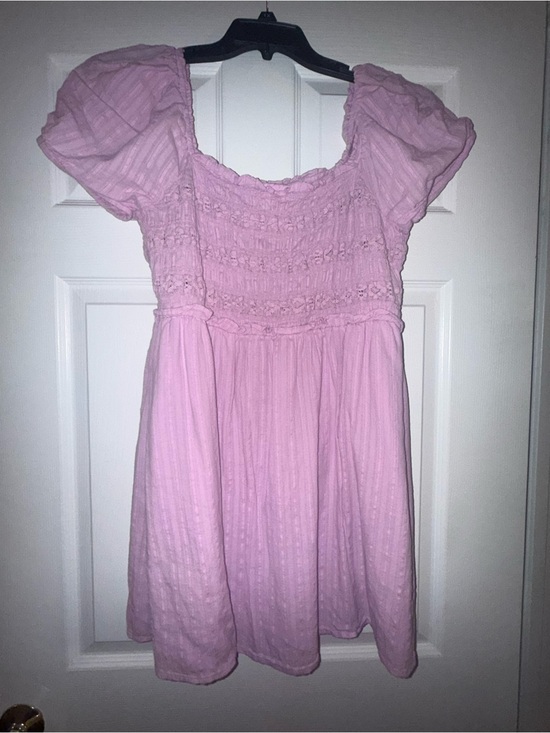 American Eagle Outfitters Dresses & Skirts - Pink Puff Sleeve Babydoll Dress | Cottagecore Smocked Mini Dress | Boho| P2P=15